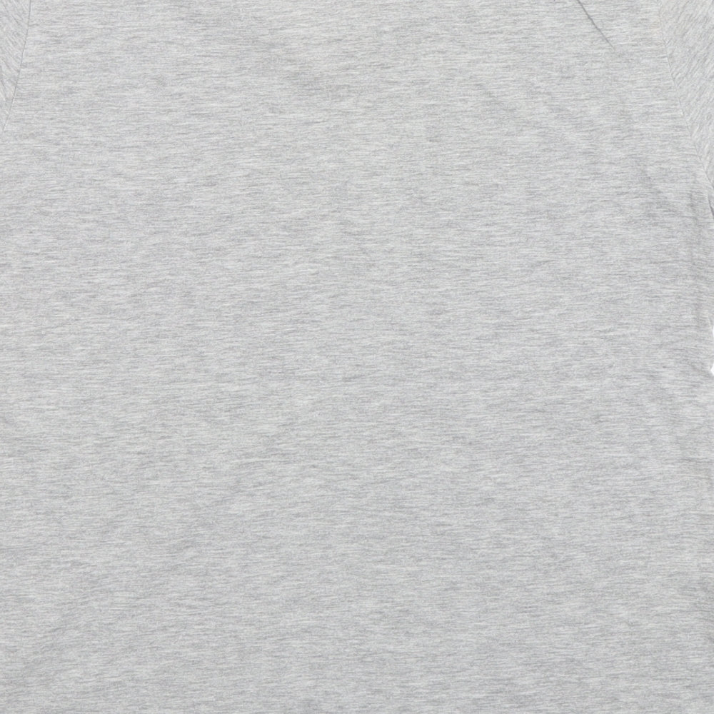 Stradivarius Womens Grey  Cotton Basic T-Shirt Size S Round Neck