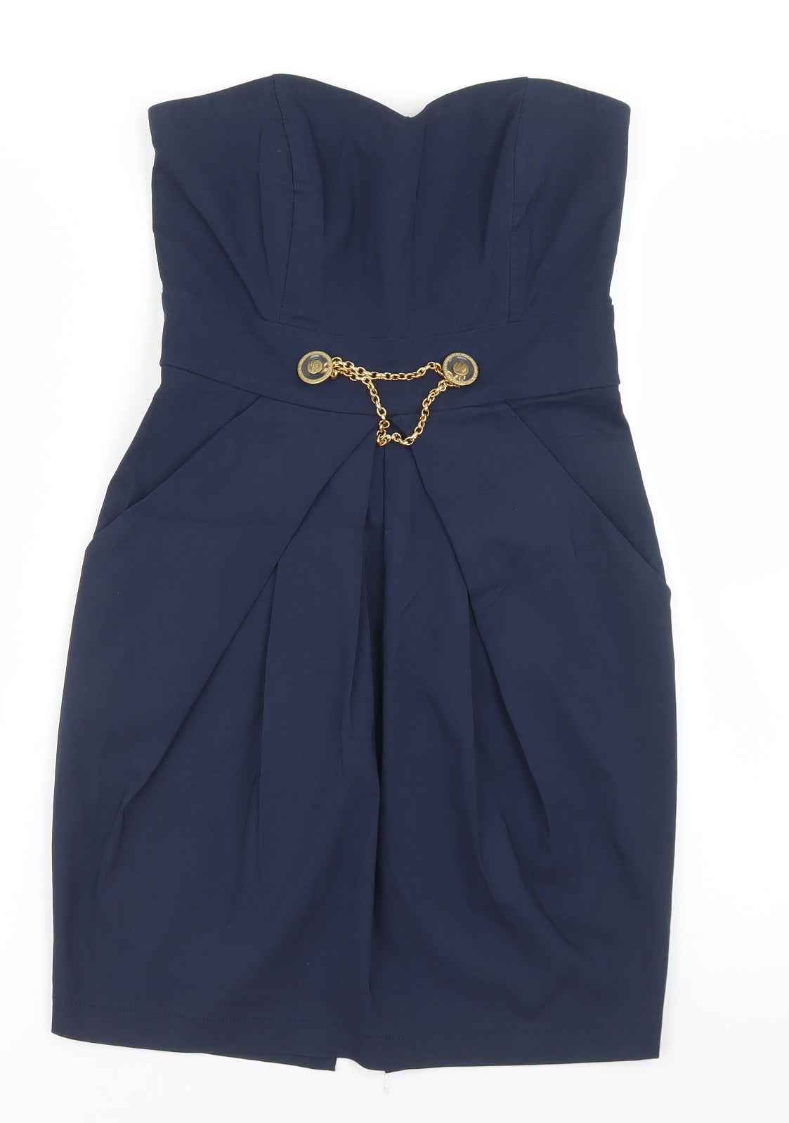 Miso Womens Blue  Nylon Pencil Dress  Size 10  Sweetheart Zip