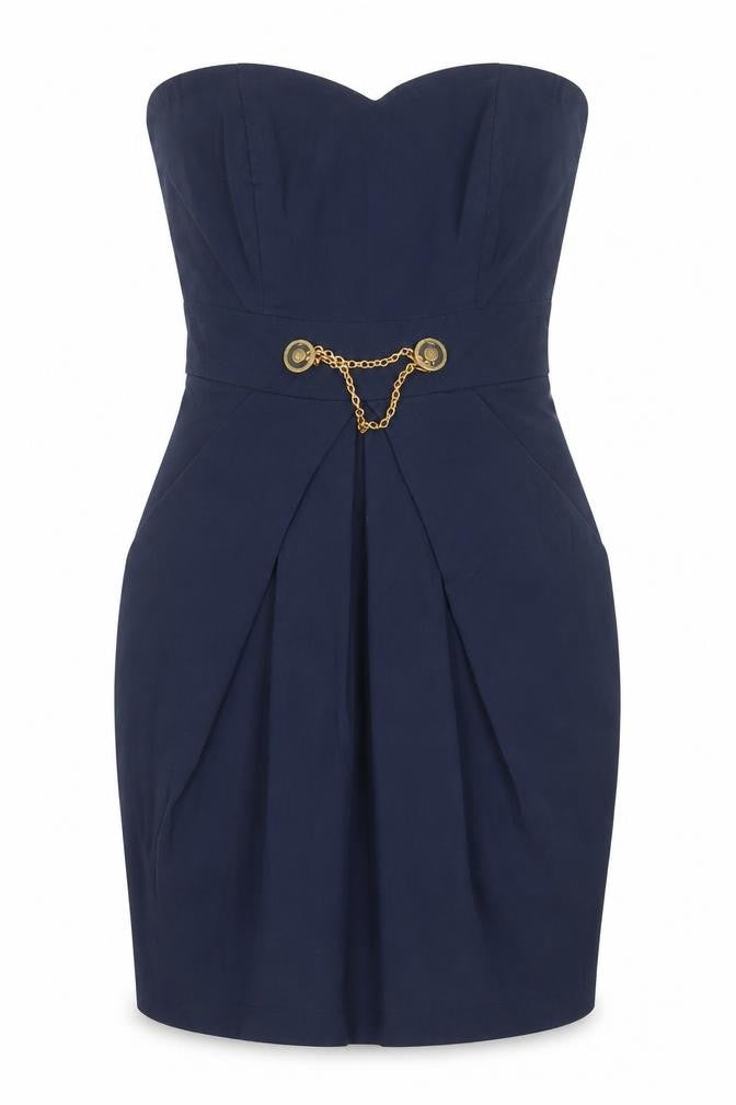 Miso Womens Blue  Nylon Pencil Dress  Size 10  Sweetheart Zip