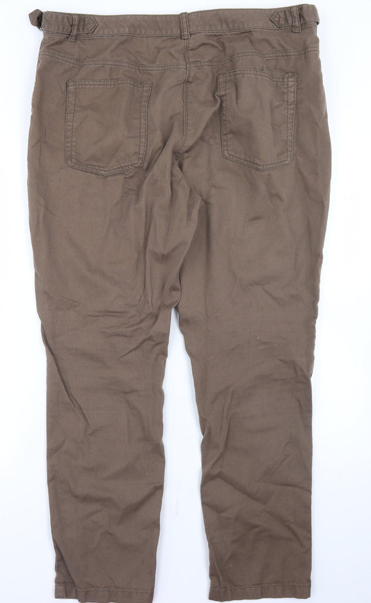 NEXT Womens Brown  Polyester Chino Trousers Size 38 in L28 in Regular Button