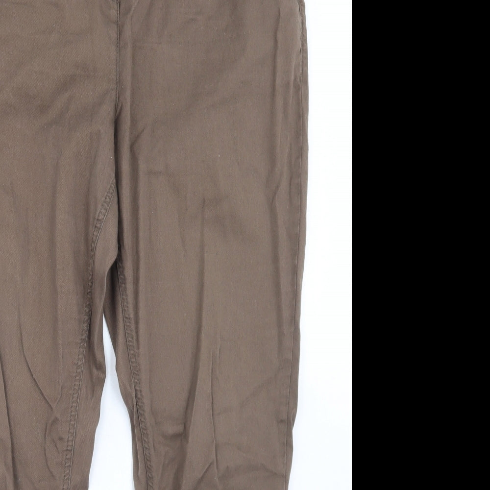 NEXT Womens Brown  Polyester Chino Trousers Size 38 in L28 in Regular Button