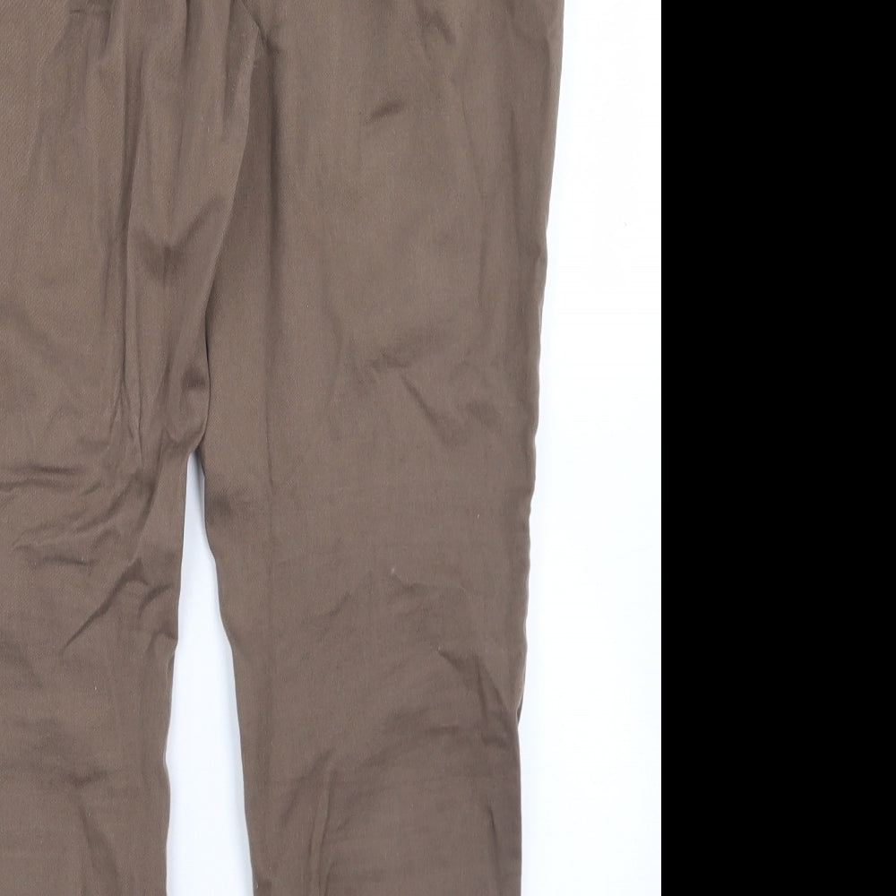 NEXT Womens Brown  Polyester Chino Trousers Size 38 in L28 in Regular Button