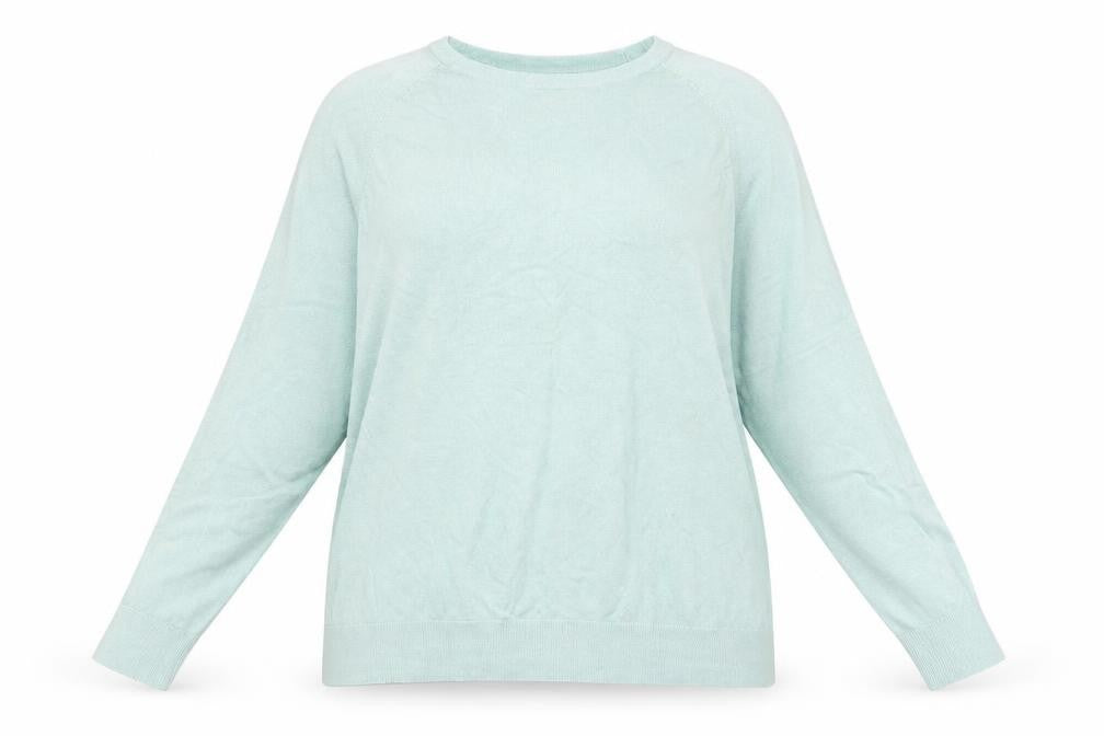 Dunnes Womens Blue Round Neck  Viscose Pullover Jumper Size XL