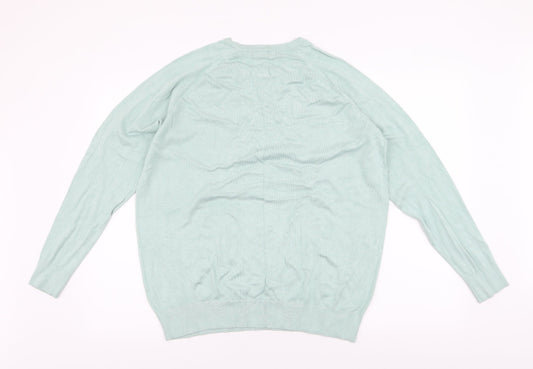 Dunnes Stores Womens Blue Round Neck  Viscose Pullover Jumper Size XL