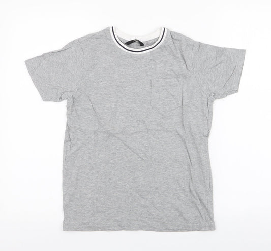 George Boys Grey  100% Cotton Jersey T-Shirt Size 10-11 Years Round Neck Pullover
