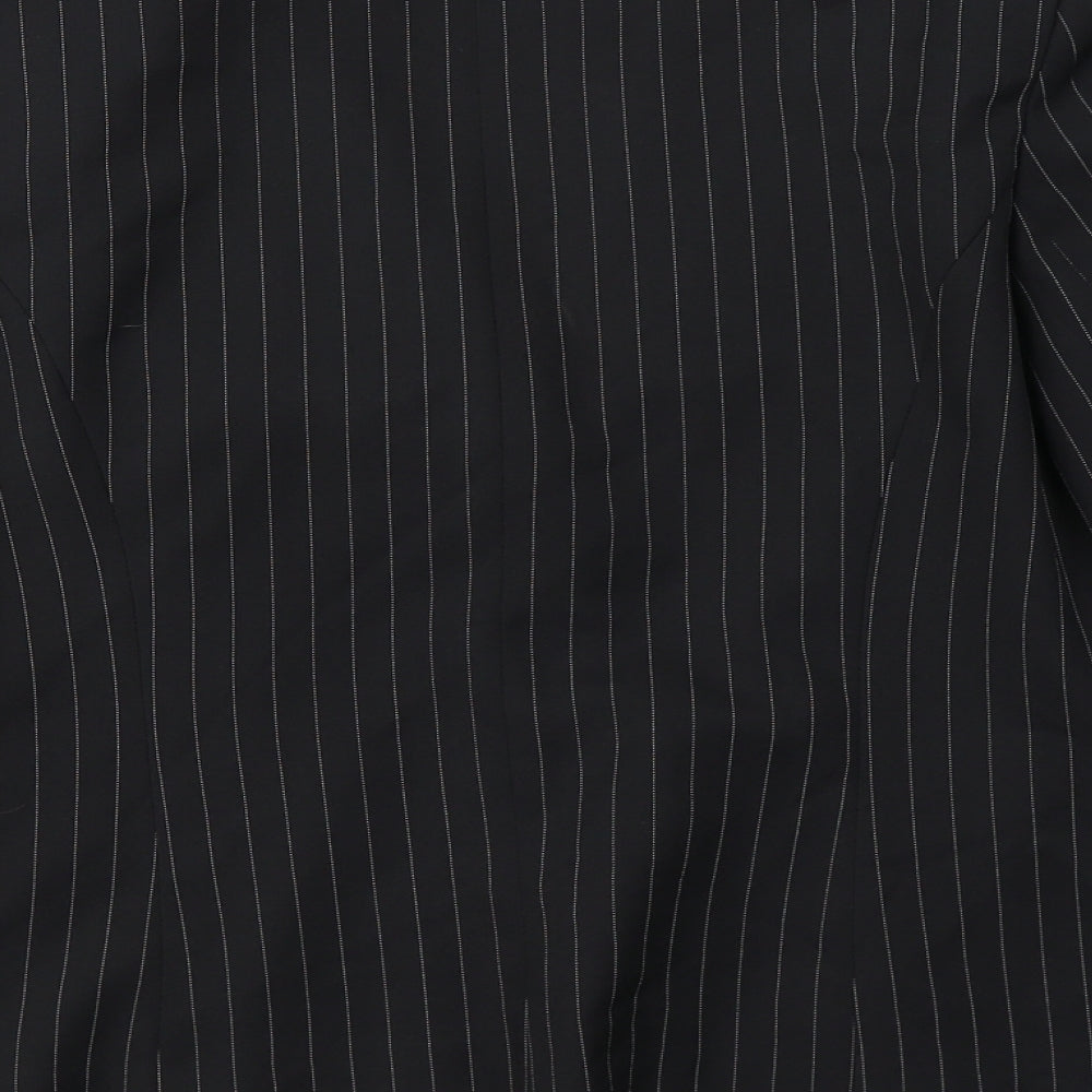 George Womens Black Striped  Jacket Blazer Size 14  Button