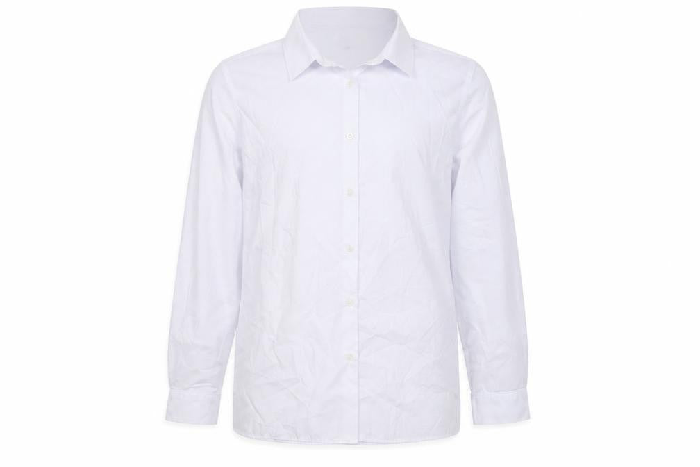 Marks and Spencer Boys White  Polyester Basic Button-Up Size 13-14 Years Collared Button