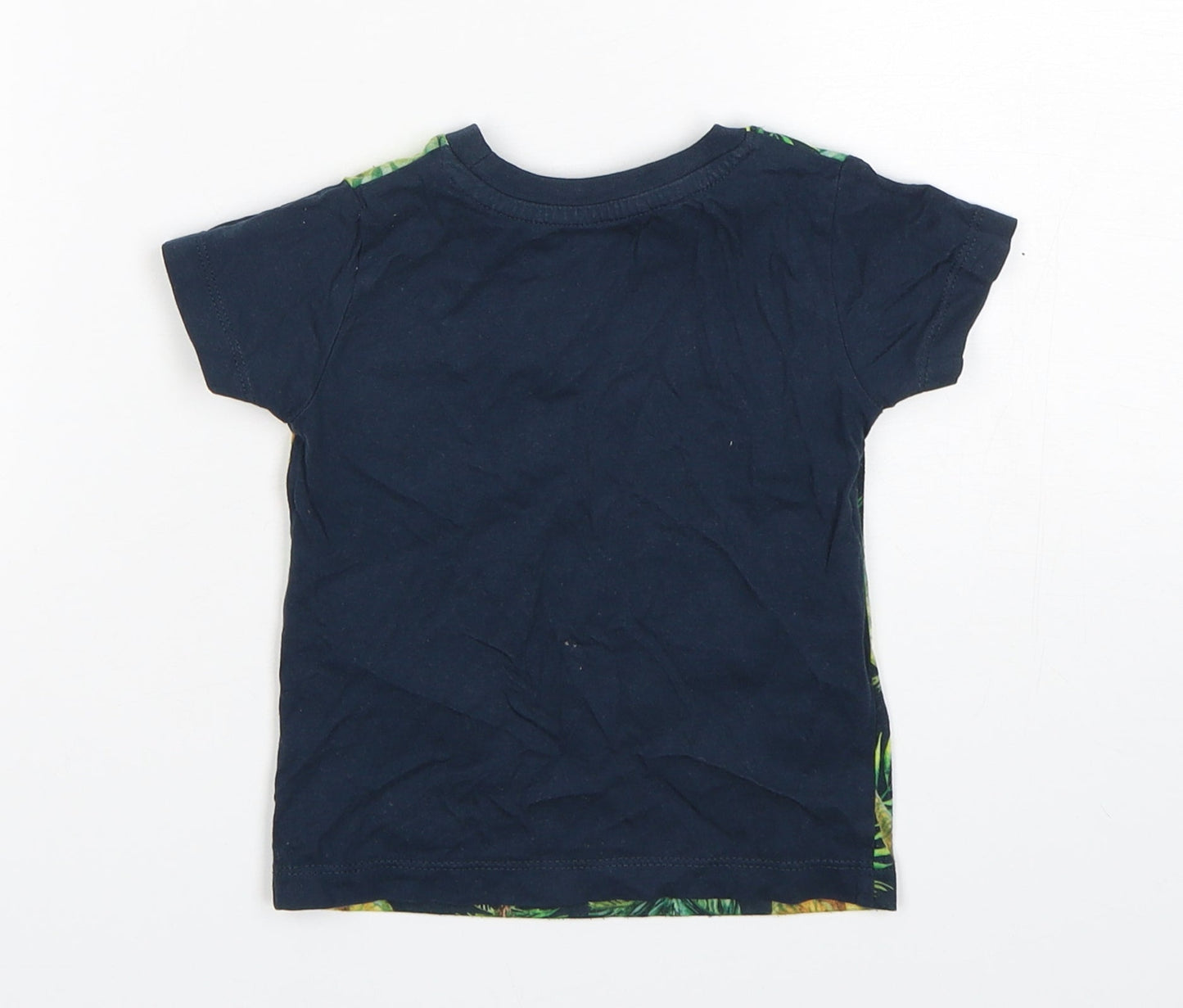Matalan  Boys Multicoloured Floral Polyester Basic T-Shirt Size 9-12 Months Round Neck Pullover - DInosaur