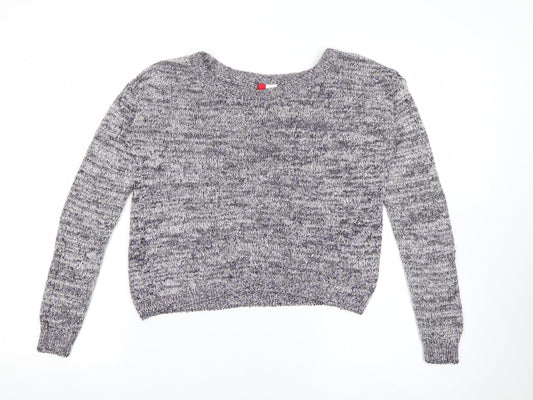 H&M Womens Purple Scoop Neck  Polyester Pullover Jumper Size 6