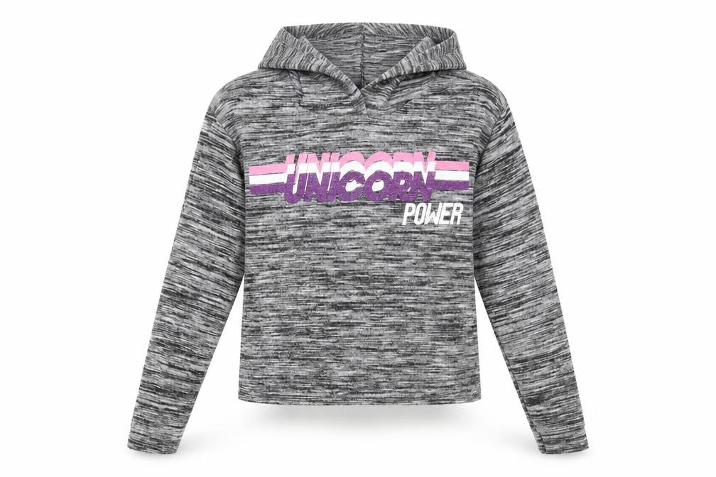 Very Girls Grey  Polyester Pullover Hoodie Size 12 Years