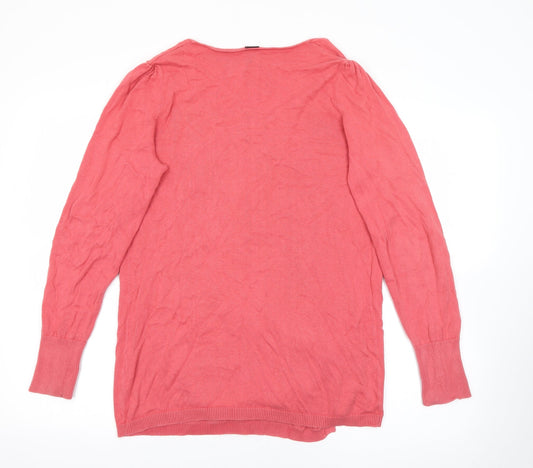 B.C. Best Connections Womens Pink V-Neck  Acrylic Cardigan Jumper Size 14