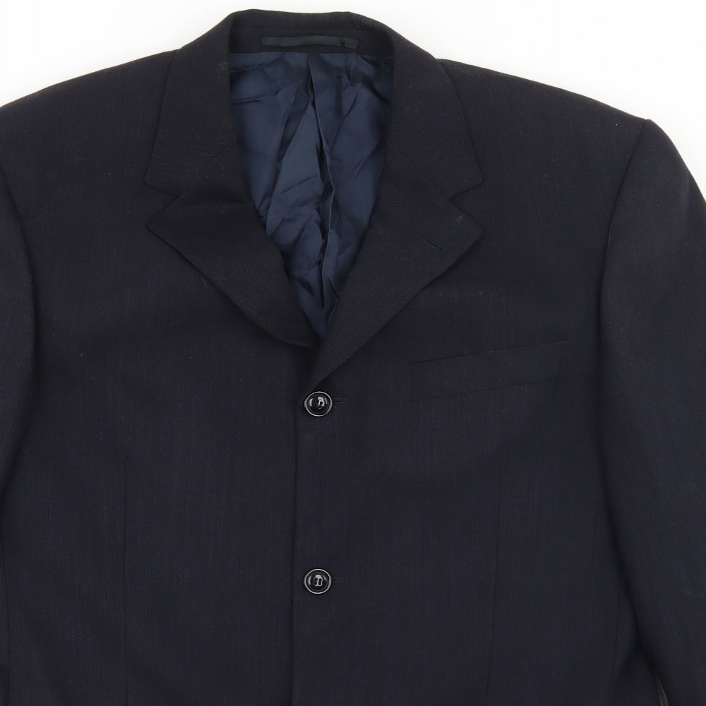 REMUS Mens Blue  Wool Jacket Blazer Size 38