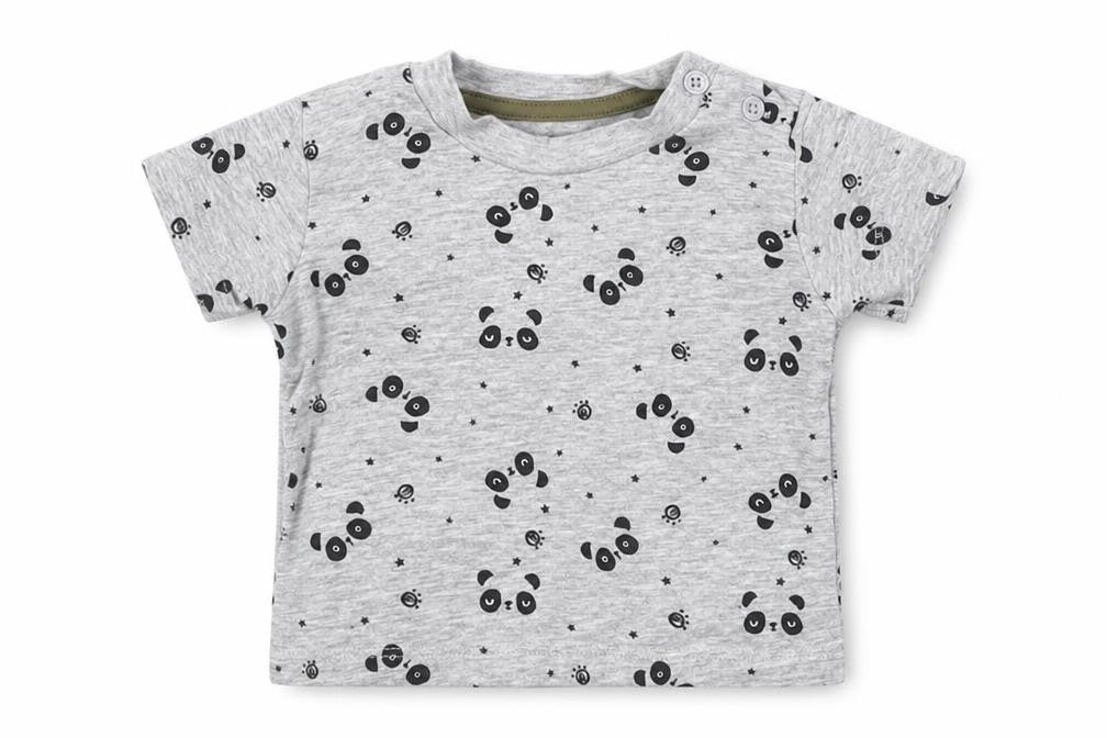 Matalan Boys Grey Geometric Cotton Basic T-Shirt Size 0-3 Months Crew Neck Pullover