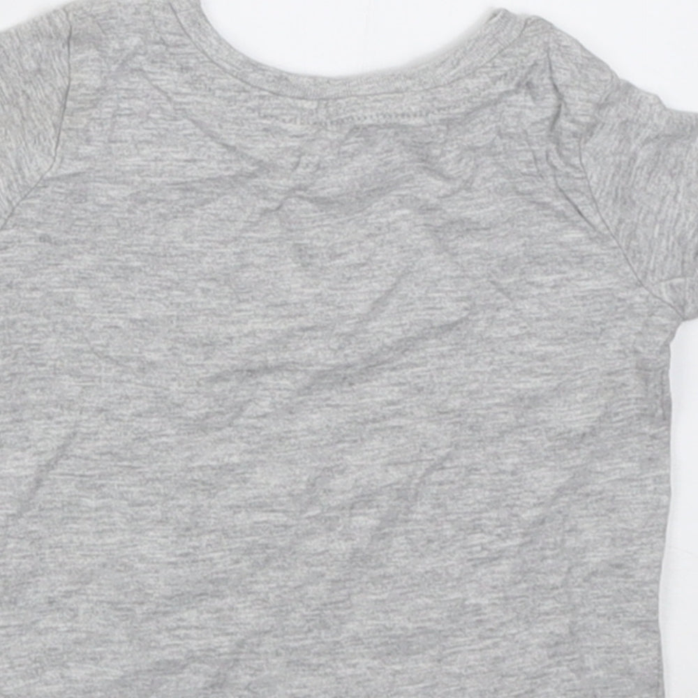 Peacocks Boys Grey  Cotton Basic T-Shirt Size 0-3 Months Crew Neck Pullover - Bear Hugs
