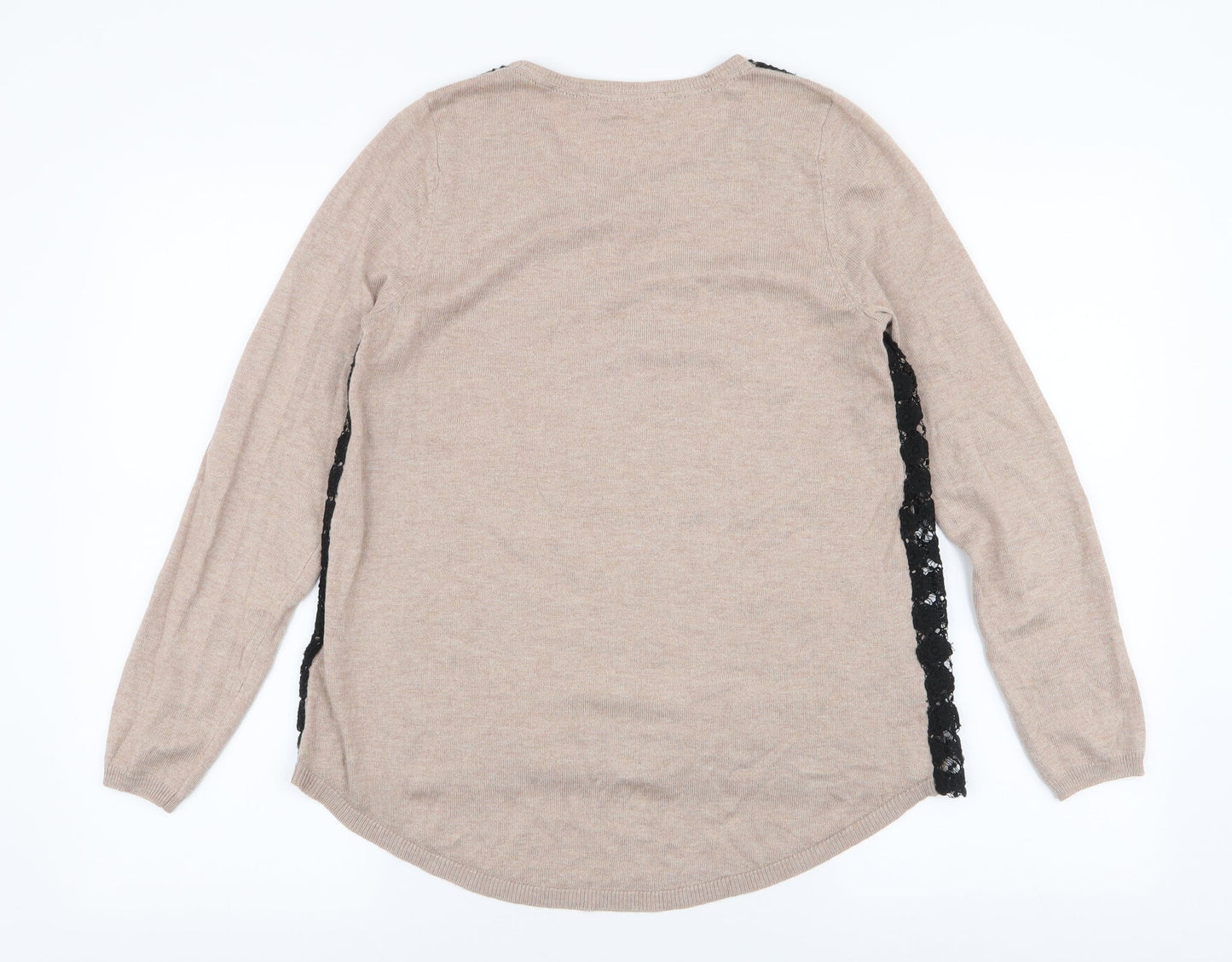 Marks and Spencer Womens Brown Round Neck  Viscose Pullover Jumper Size 8