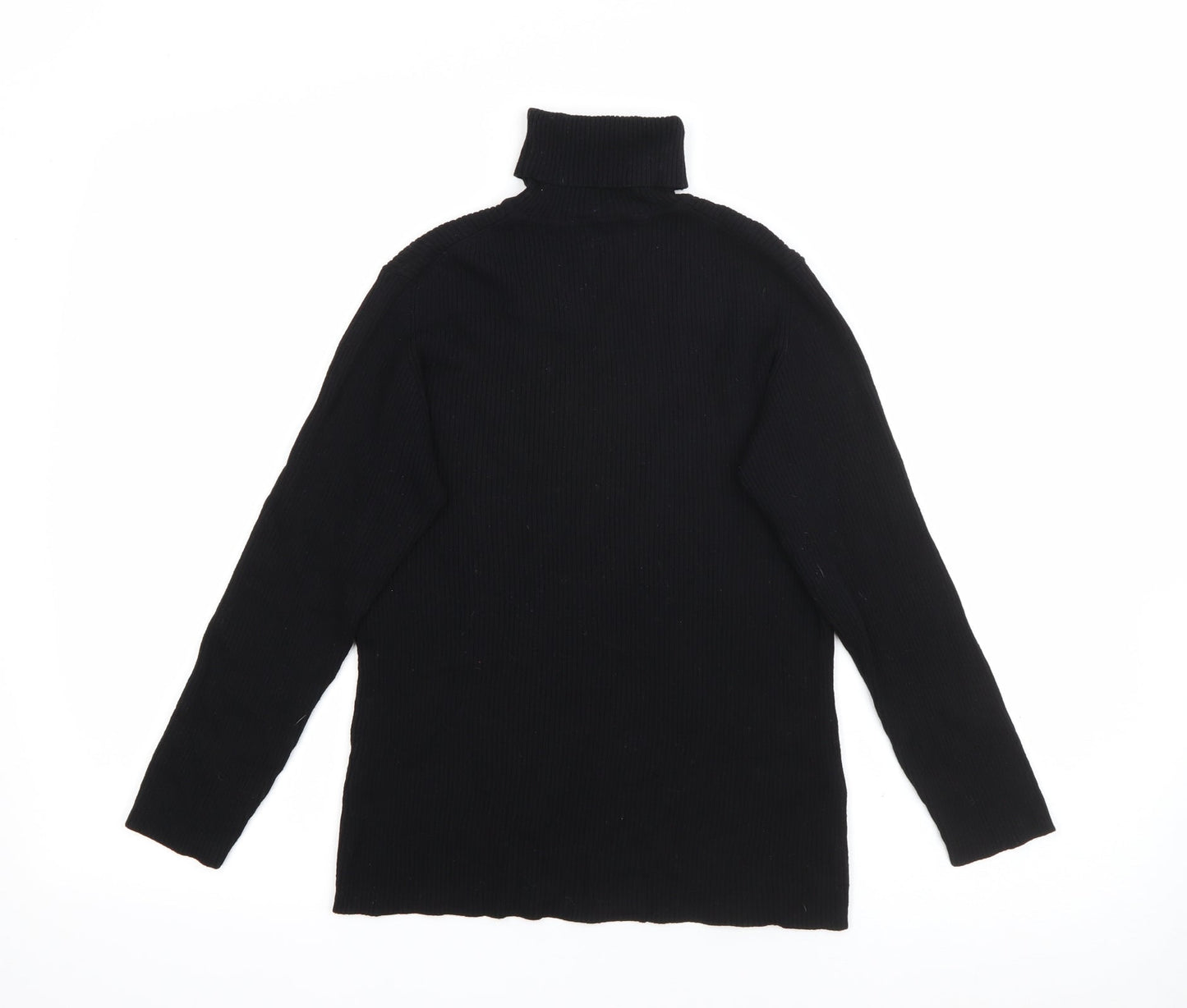 Linea Womens Black Roll Neck  Viscose Pullover Jumper Size M