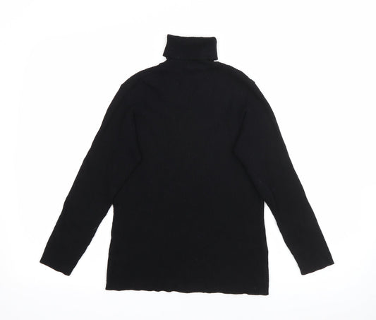 Linea Womens Black Roll Neck  Viscose Pullover Jumper Size M