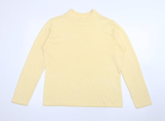 Bonmarché Womens Yellow High Neck  Acrylic Pullover Jumper Size M