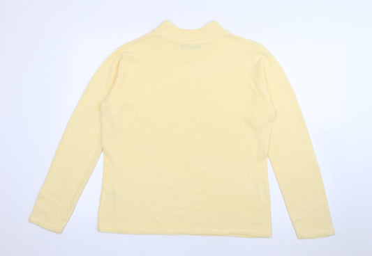 Bonmarché Womens Yellow High Neck  Acrylic Pullover Jumper Size M
