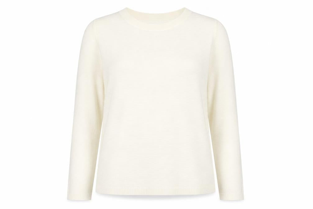 Marks and Spencer Womens Ivory Crew Neck  Acrylic Pullover Jumper Size 14