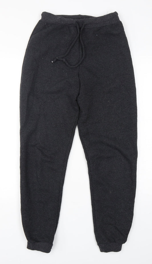 PRETTYLITTLETHING Womens Grey  Cotton Sweatpants Trousers Size 6 L30 in Regular