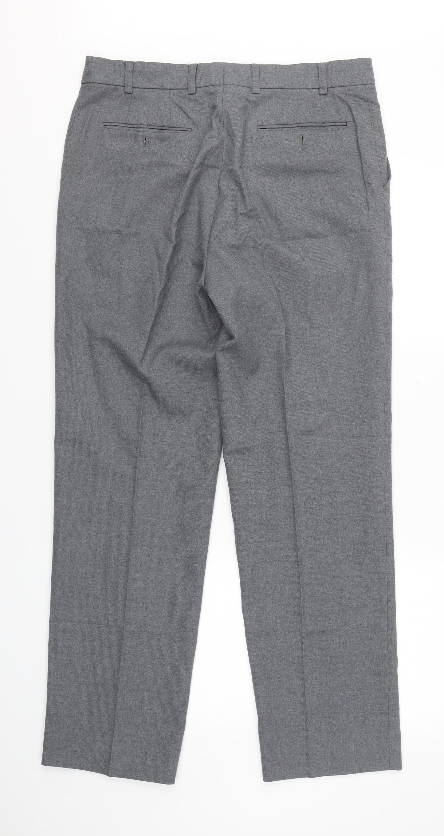 Merit  Womens Grey  Polyester Trousers  Size 36 L32 in Regular