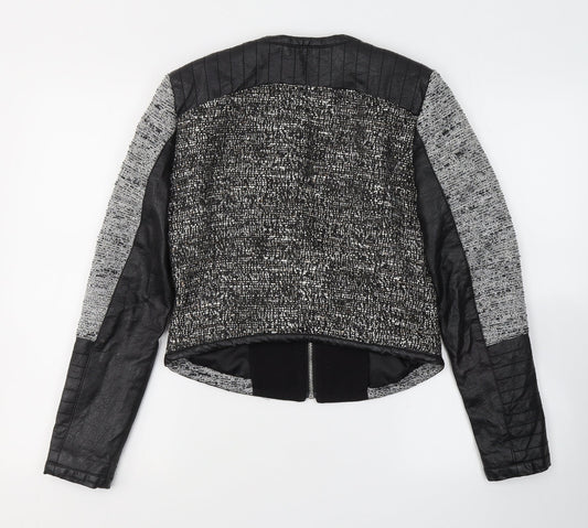 H&M Womens Black   Jacket  Size 4  Zip