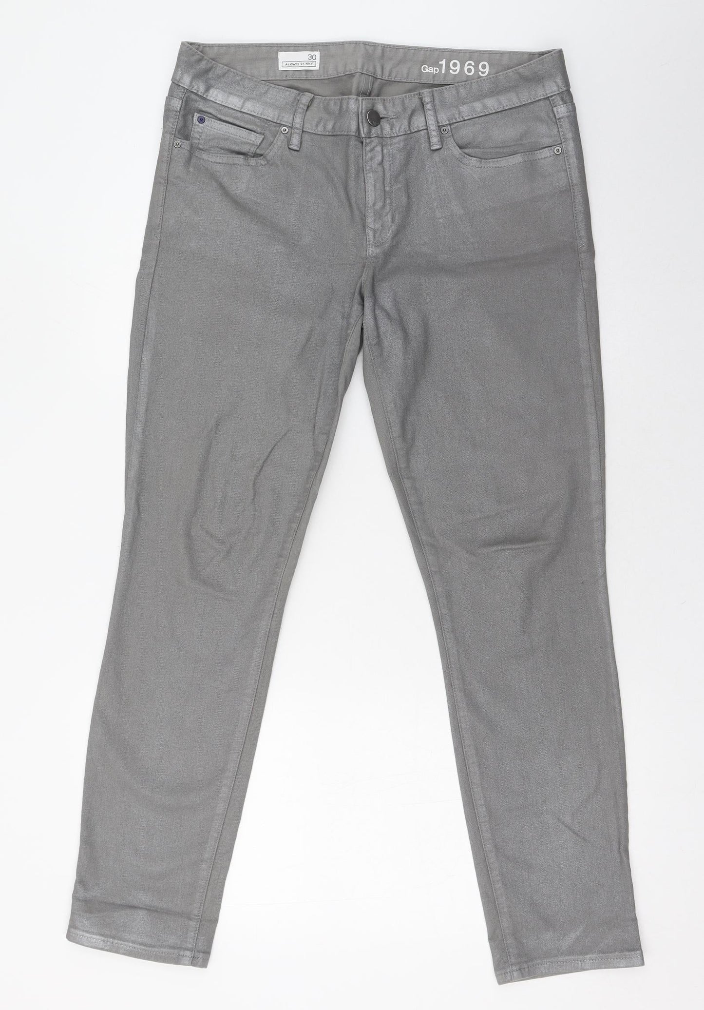 Gap Womens Grey  Cotton Skinny Jeans Size 30 in L27 in Slim Zip