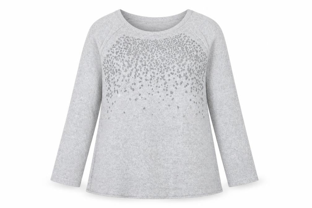 Marks and Spencer Womens Grey Round Neck  Polyester Pullover Jumper Size 14