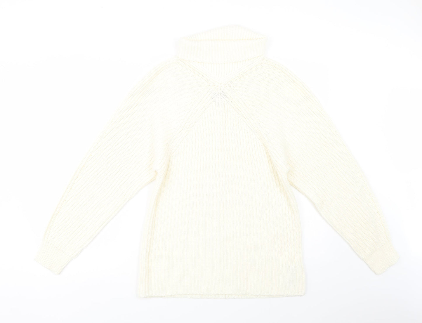 Topshop Womens Ivory Roll Neck  Acrylic Pullover Jumper Size 6
