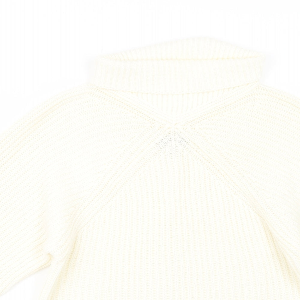Topshop Womens Ivory Roll Neck  Acrylic Pullover Jumper Size 6
