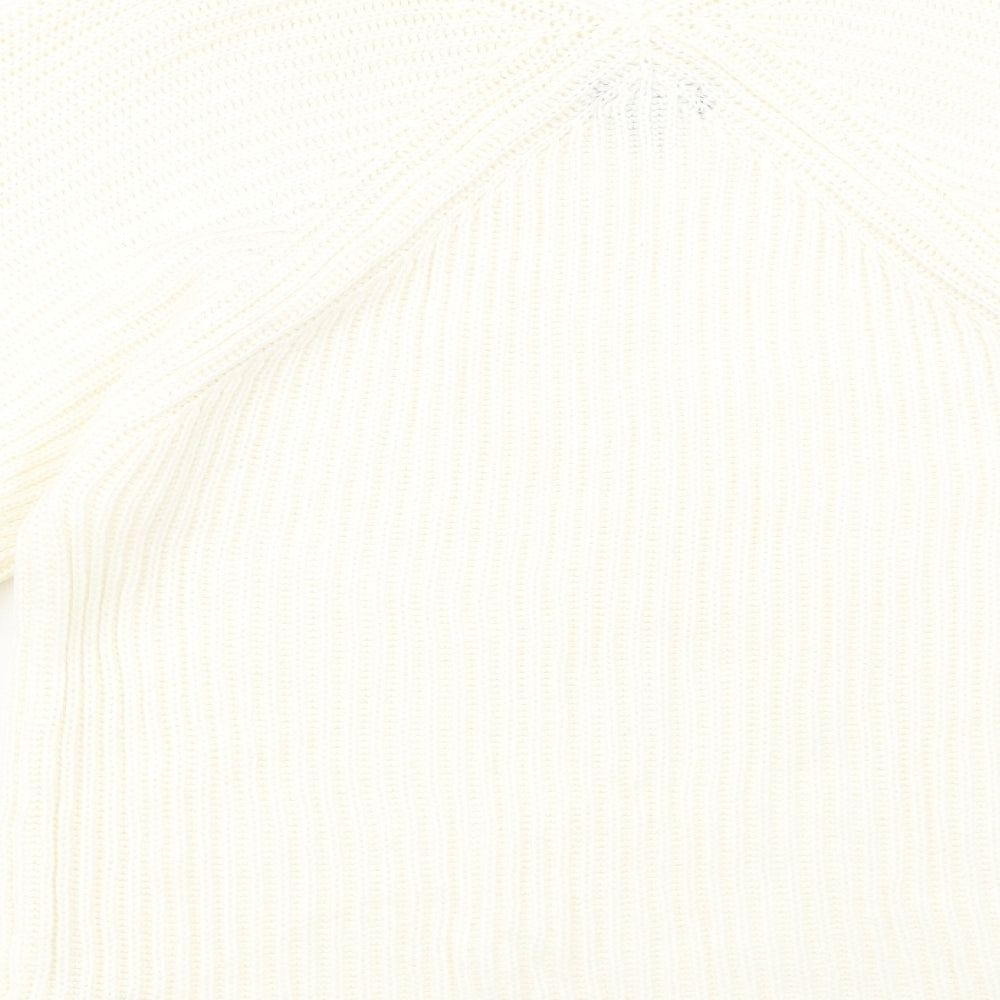 Topshop Womens Ivory Roll Neck  Acrylic Pullover Jumper Size 6