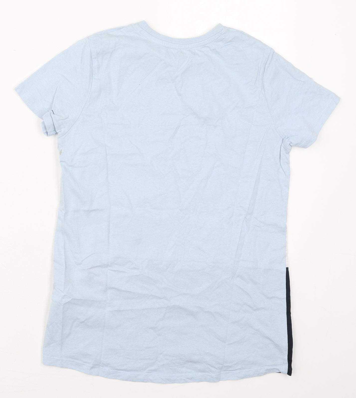 Primark Boys Blue Colourblock Cotton Basic T-Shirt Size 10-11 Years Crew Neck Pullover - Venice Beach California