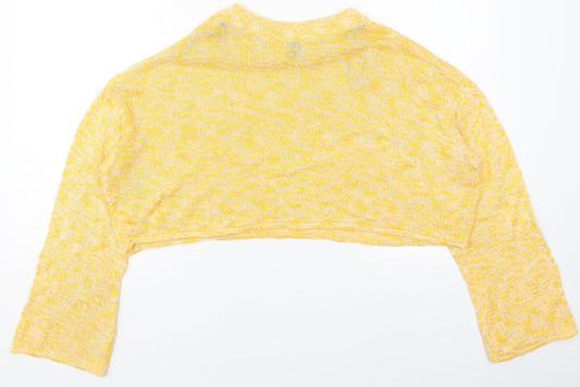 H&M Womens Yellow Round Neck  Cotton Pullover Jumper Size M