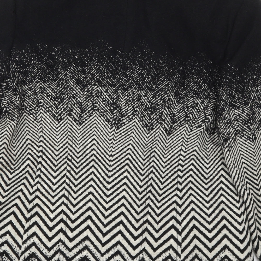 Avantgarde Womens Black Geometric  Jacket  Size 12  Button - Zig Zag