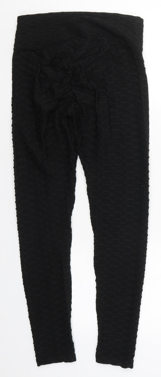 Vahia Womens Black  Polyester Carrot Leggings Size M L26 in