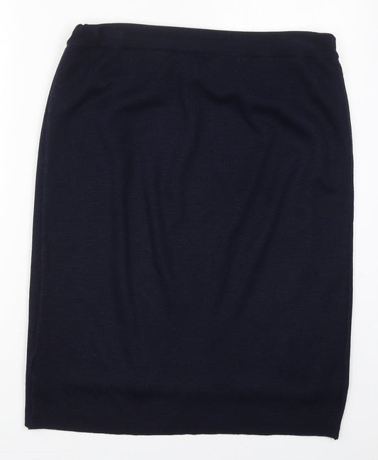 St Michael Womens Blue  Acrylic Straight & Pencil Skirt Size 12