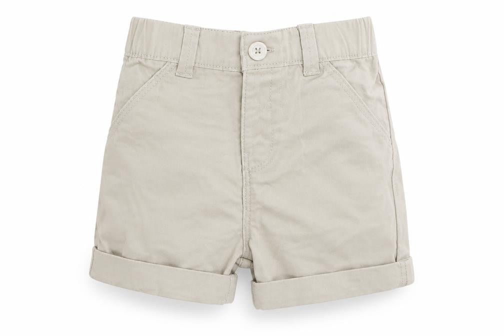 F&F Boys Beige  Cotton Cropped Trousers Size 3-6 Months  Button