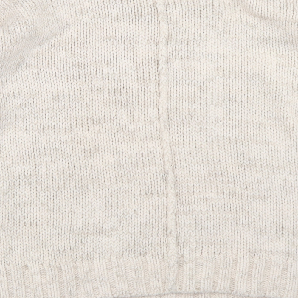 New Look Womens Beige Round Neck  Acrylic Pullover Jumper Size 10