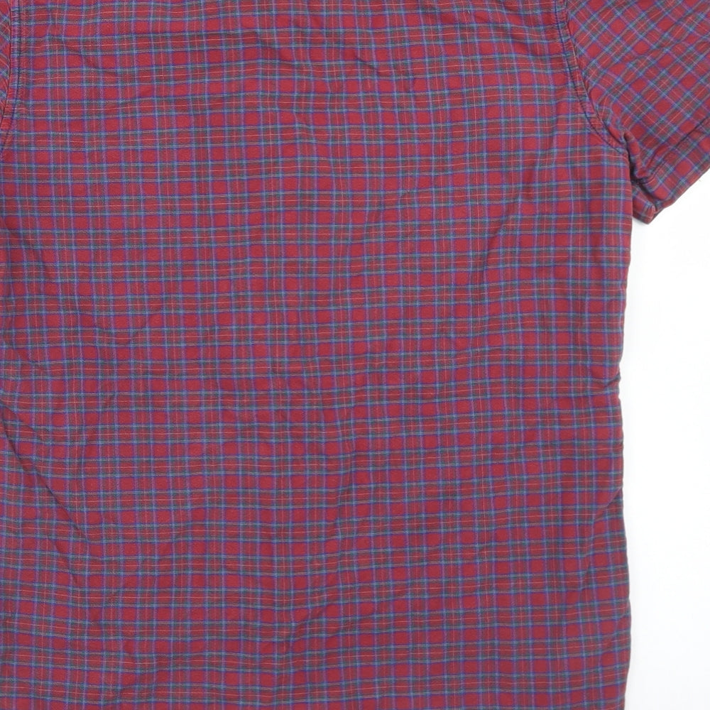 Topman Mens Purple Plaid Cotton  Button-Up Size S Collared Button