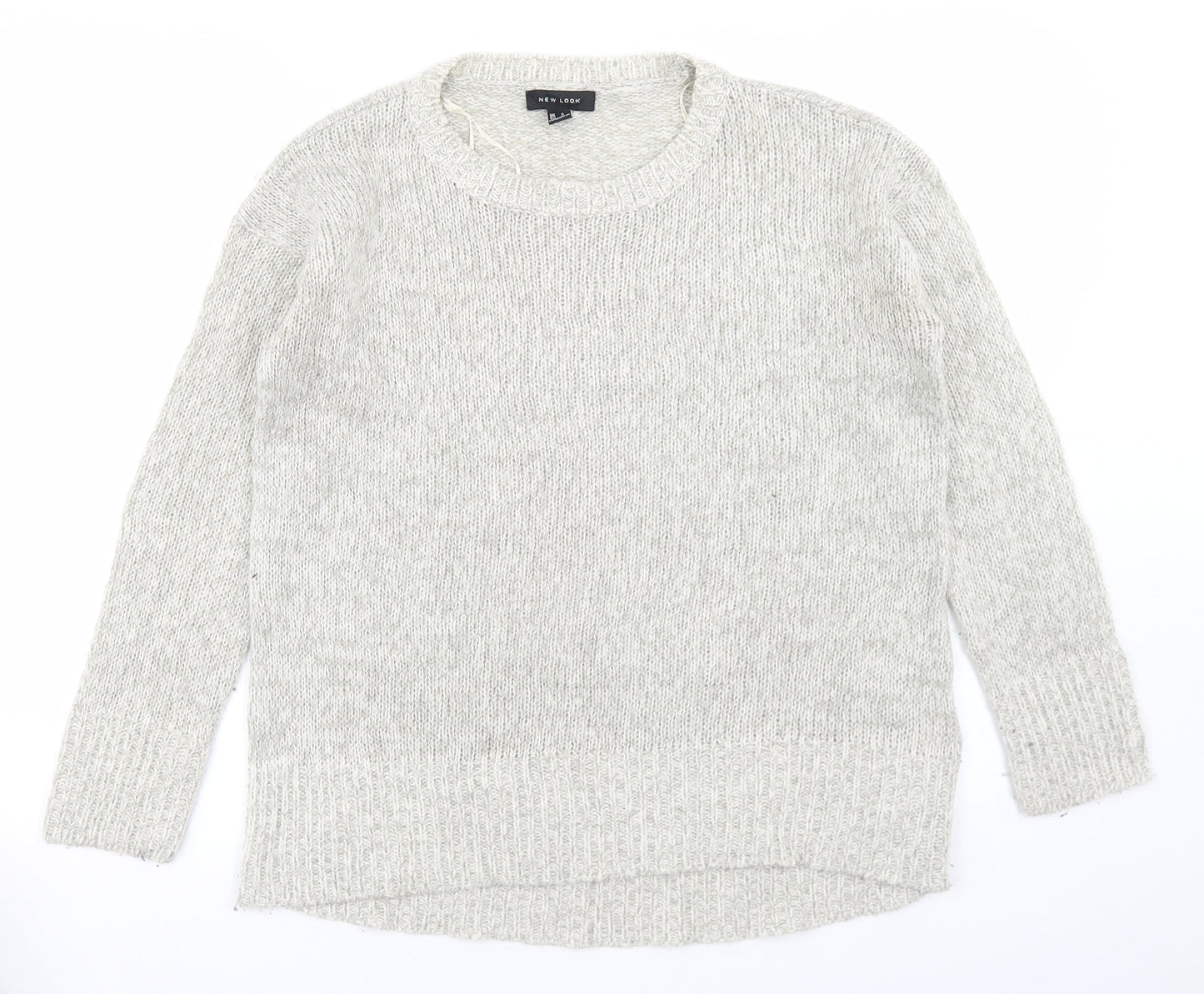 New Look Womens Beige Crew Neck  Acrylic Pullover Jumper Size S