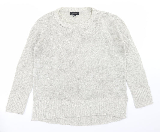 New Look Womens Beige Crew Neck  Acrylic Pullover Jumper Size S