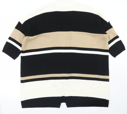 Masai Womens Multicoloured Round Neck Striped Acrylic Cardigan Jumper Size XS