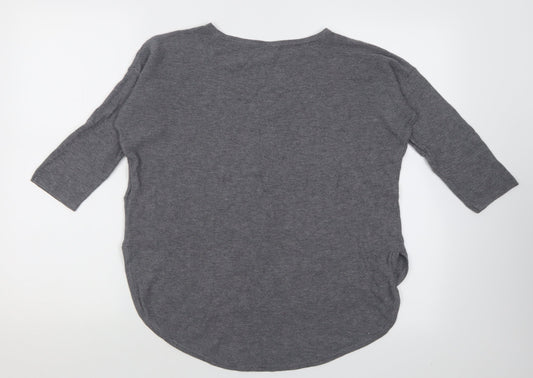 Phase Eight Womens Grey Crew Neck  Viscose Pullover Jumper Size S