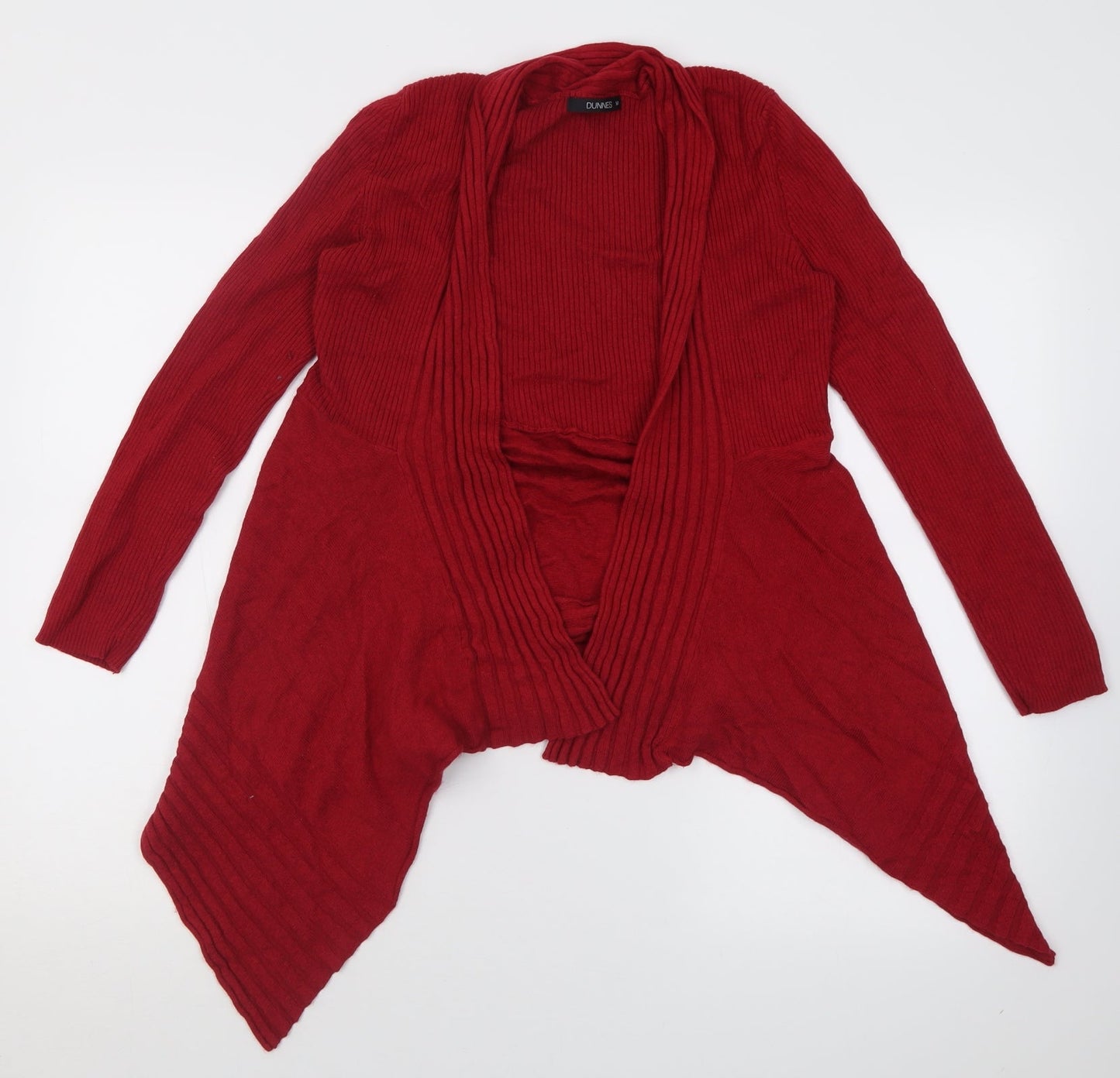 Dunnes Stores Womens Red V-Neck  Nylon Cardigan Jumper Size M