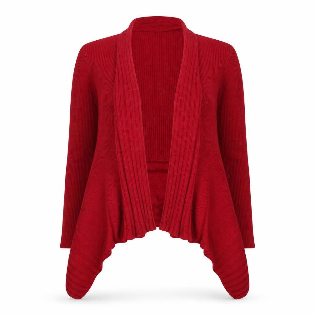 Dunnes Womens Red V-Neck  Nylon Cardigan Jumper Size M