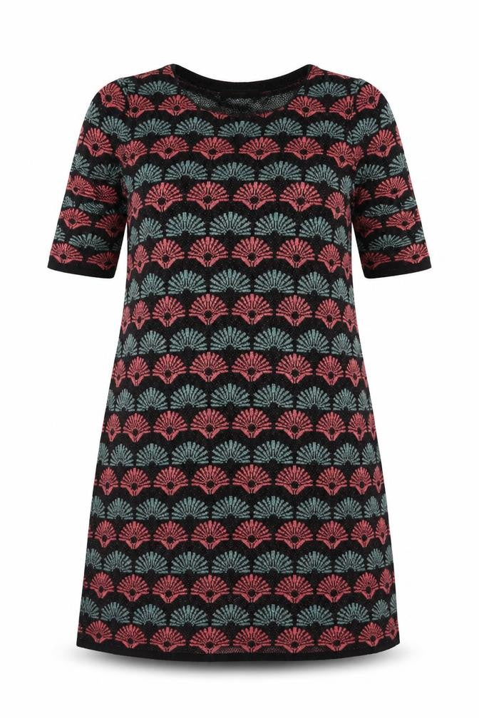 George Womens Pink Geometric Viscose A-Line  Size 12  Crew Neck Pullover
