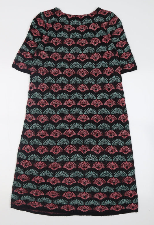 George Womens Pink Geometric Viscose A-Line  Size 12  Crew Neck Pullover