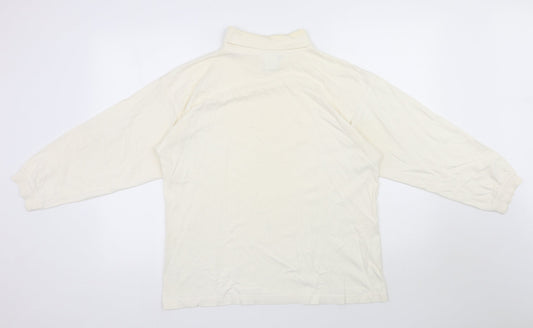 Para Womens Ivory  Cotton Basic T-Shirt Size M Roll Neck