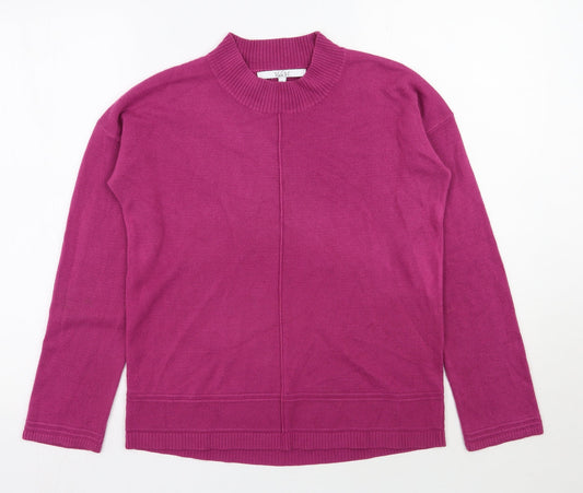 Vida Vi  Womens Pink Mock Neck  Acrylic Pullover Jumper Size M